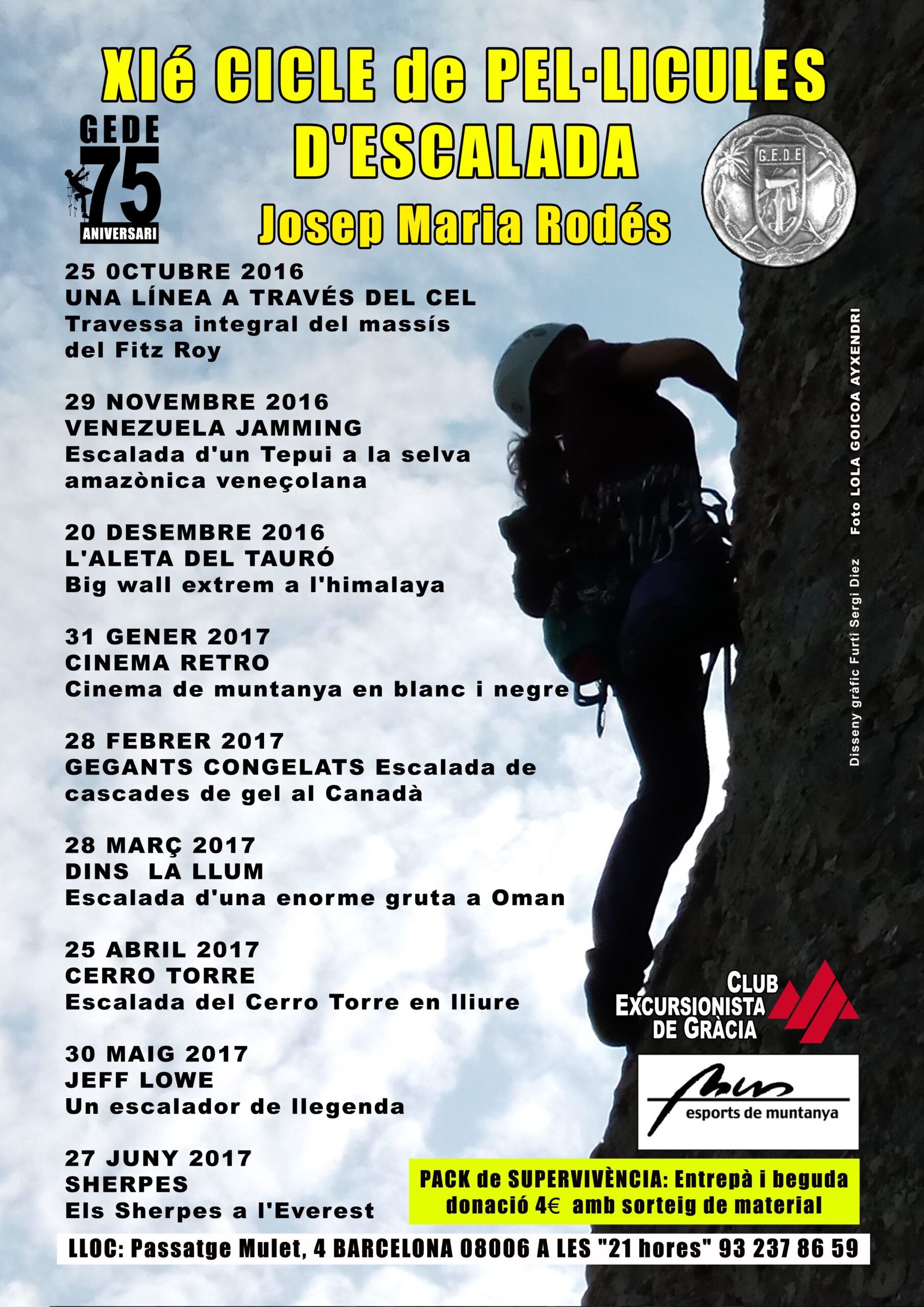 XIè Cicle de pel·lícules d’escalada Josep Maria Rodés !
