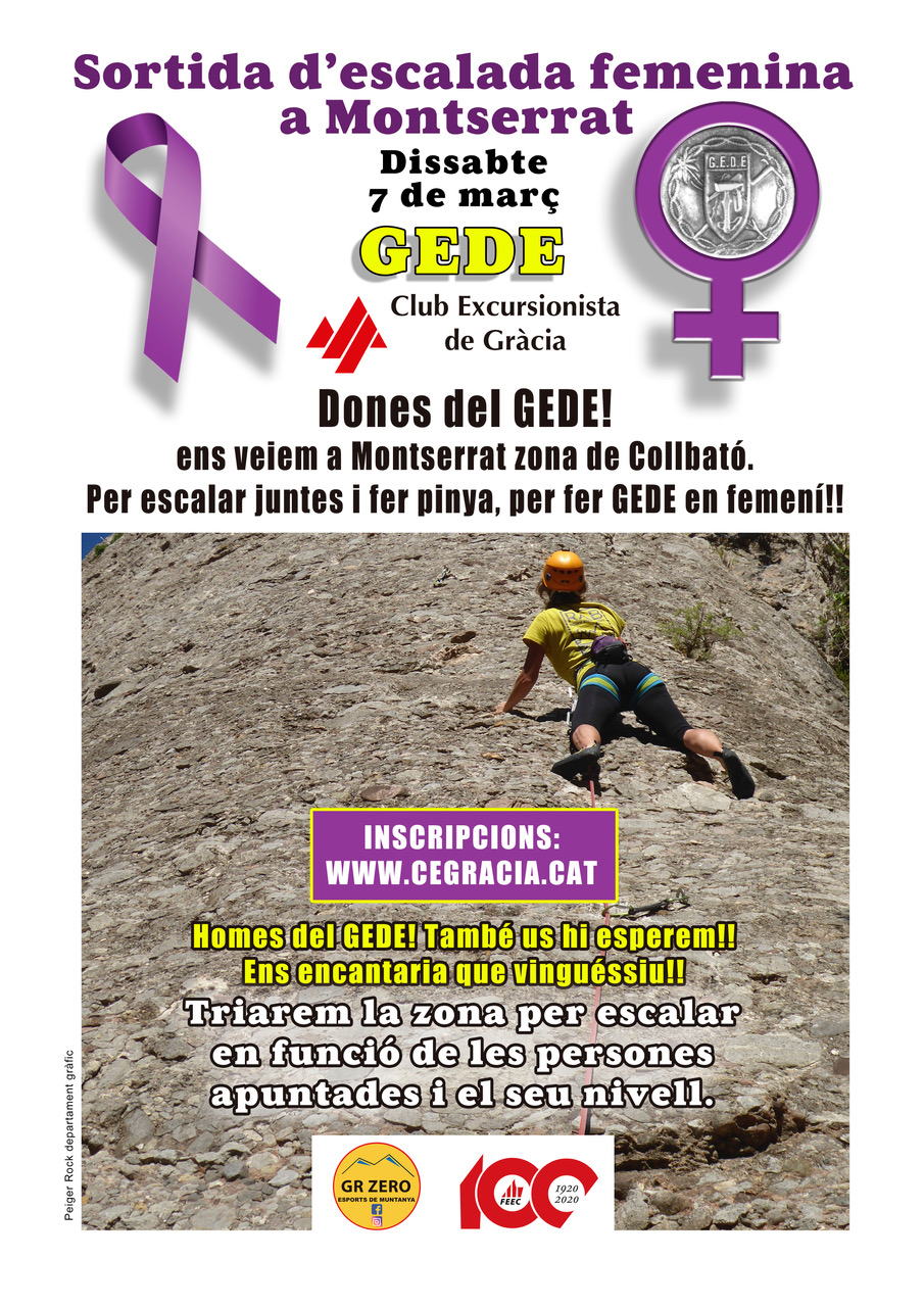 Sortida d’escalada femenina a Montserrat – Dissabte 7 de març