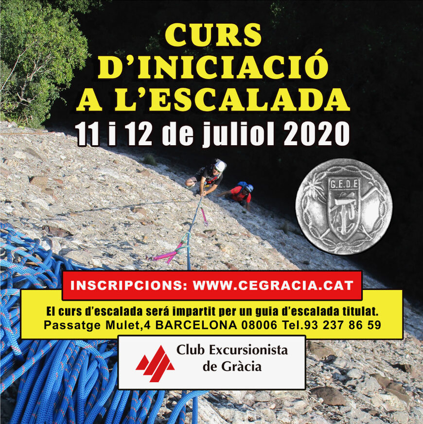 GEDE- Curs d’iniciació a l’escalada 11 i 12 de juliol
